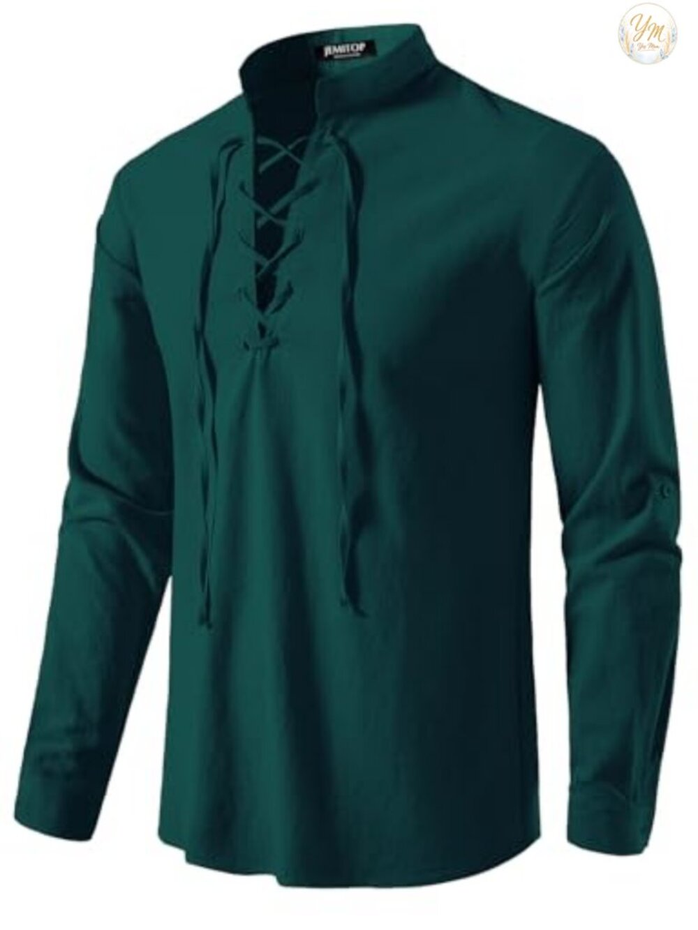 Men's 100% Cotton Renaissance Lace Up Shirt Medieval Viking Cosplay
